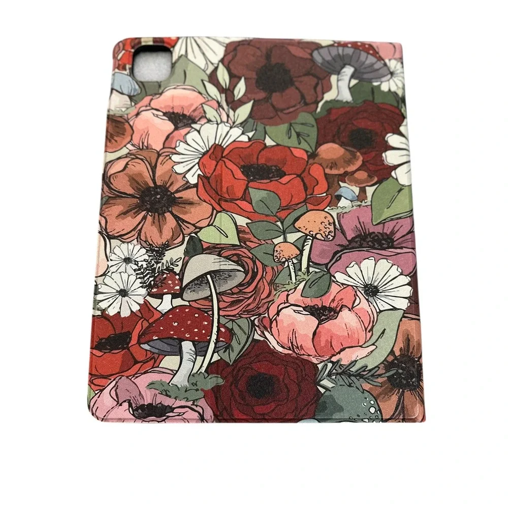 Floral Mushroom iPad Case Cover Folio Stand Red‎ Green Tablet Protector